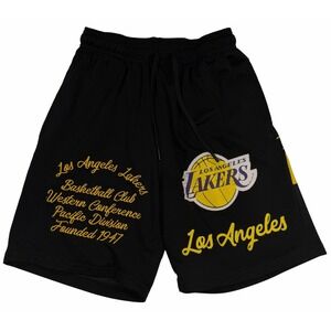 Ultra Game Los Angeles Lakers NBA Mesh Shorts Black Yellow Purple Mens Medium